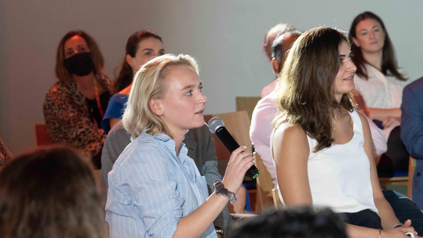 Participants in discussion during the event